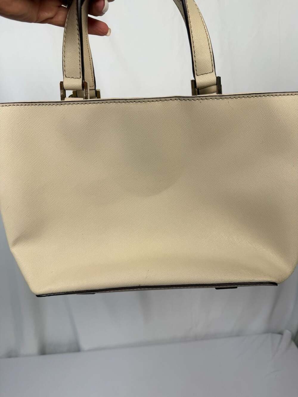 Kate Spade New York Newbury Lane Saffiano Leather Tote Handbag Cream - Picture 4 of 10